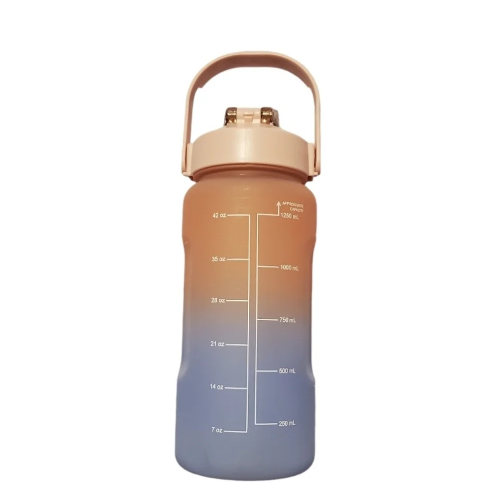 NEW Ombre Water Bottle with Hydration Measurement & Flip-Top Lid 48 oz